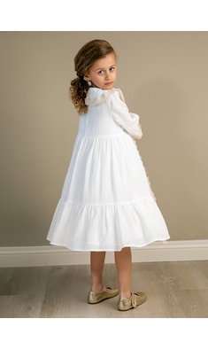 Nueces boho jurkje met kraagje offwhite VXX