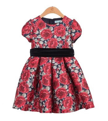 Abel & Lula dress flowers red navy multi