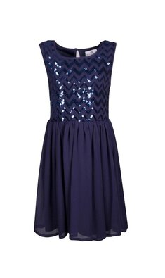 mt 116 feestjurkje pailletten navy Vxx