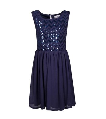 mt 116 feestjurkje pailletten navy Vxx