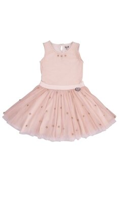 LoFff mt 104 feestjurkje roze offwhite VXX
