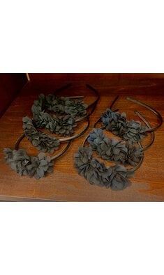 Meisjesfeest diadeem met bloemen zwart V