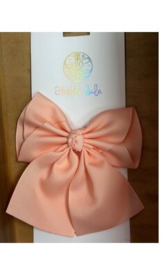 Abel & Lula haarspeld met strik licht zalmroze V