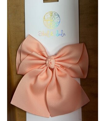 Abel & Lula haarspeld met strik licht zalmroze V