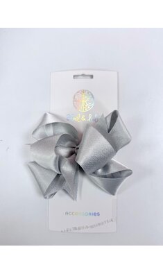 Abel & Lula haarspeld met satijnen strik zilver V