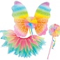 Great Pretenders Great Pretenders neon regenboog tutu met vleugels en toverstafje (3-6 jaar)