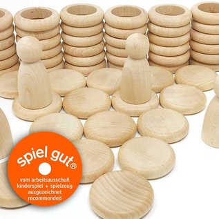 Grapat Grapat Nins® ringen en muntjes Naturel 60-delig 15-102C