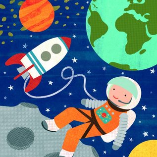 Petit Collage Petit Collage astronautenpuzzel in spaarpot