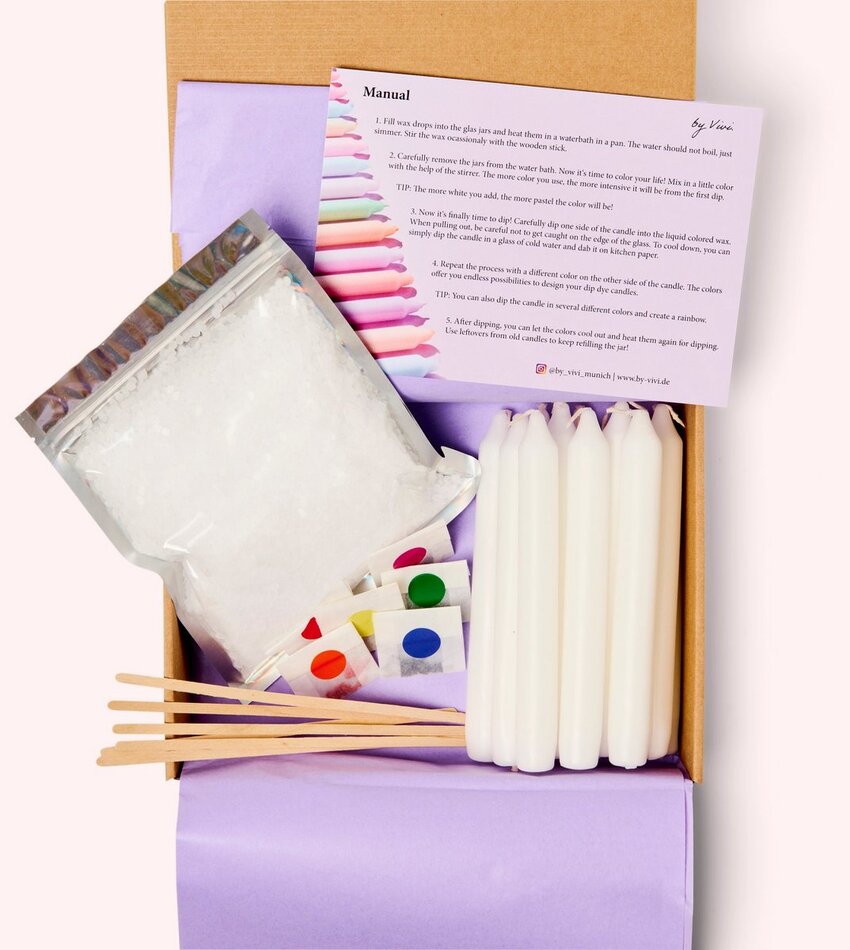 DIY Box Dip Dye Candles: Rainbow-editie