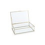 Opbergdoos Glas met Metalen Gouden Frame 21x33x9cm