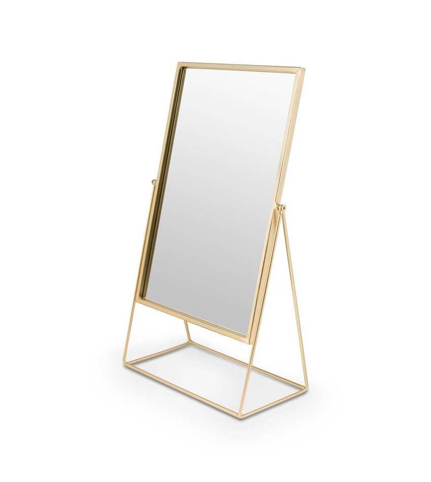Spiegel Rechthoekig op Standaard Goud 26,5x42,7x14cm
