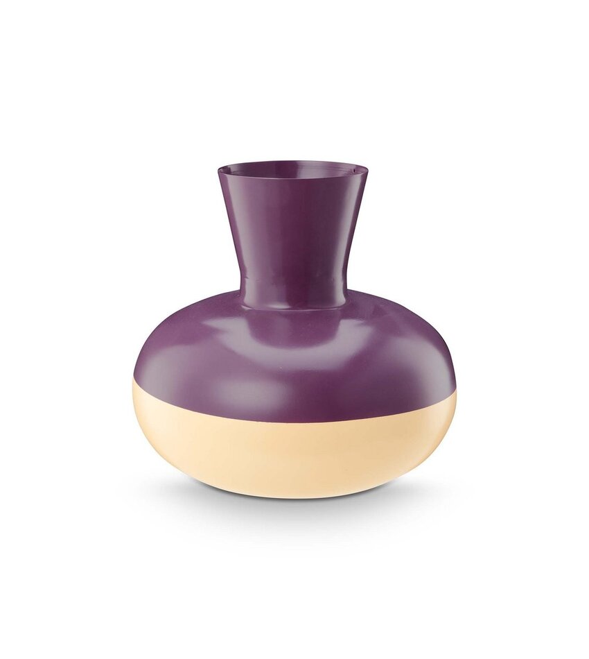 Vase Metal Round Purple-Pale Pink 23x21cm