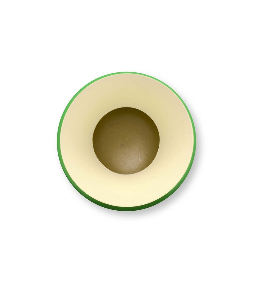 Vase Metal Trumpet Green-Yellow 16x19.5cm