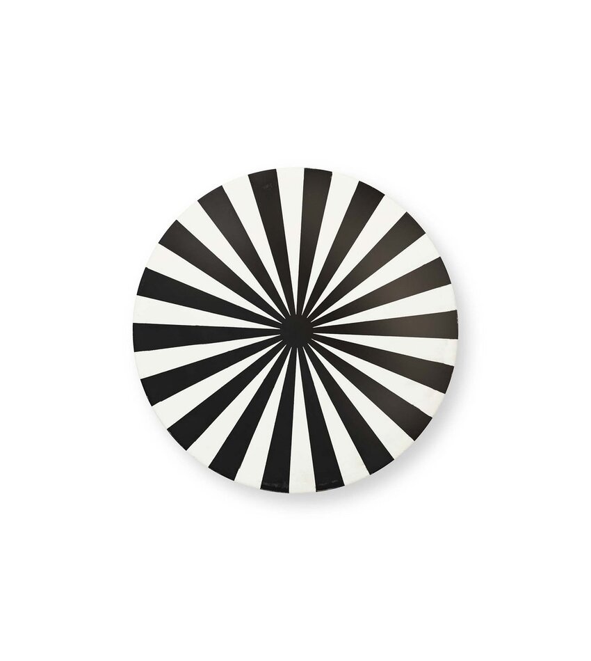 Side Table Metal Stripe Black 43x23cm