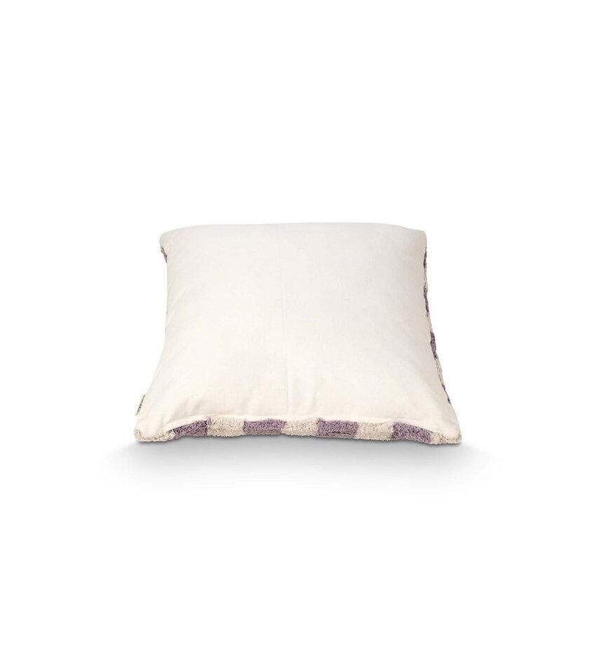 Cushion Square Lilac-Offwhite Check 50x50cm