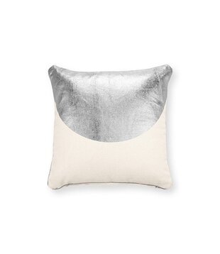 Cushion Square Half Moon Silver Foil 45x45cm