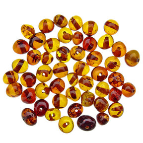 Amber beads rounded cognac