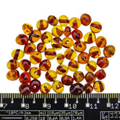 50 pieces amber beads cognac rounded 3-6 mm