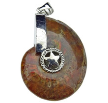 Beautiful fossil ammonite pendant from Morocco