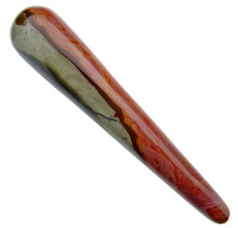 Polychrome jasper wand for massage - 10 cm