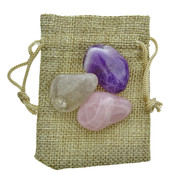 Goldenes Dreieck, Amethyst, Rosenquarz und Bergkristall. Goldenes Dreieck, Amethyst, Rosenquarz und Bergkristall.