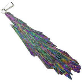 Kyanite aura pendant with silver eye