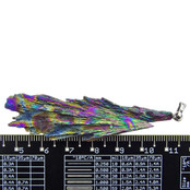 Kyaniet aura, met goud behandelde kyaniet hanger