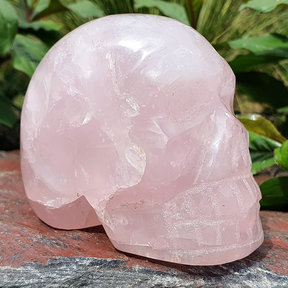Skull van rozenkwarts