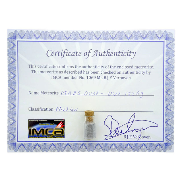 Mars dust 200 milligrams in a bottle Mars dust 200 milligrams in a bottle