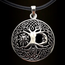 Beautiful silver pendant tree of life with sun and moon