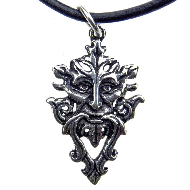 Mooie zilveren hanger green man Mooie zilveren hanger green man