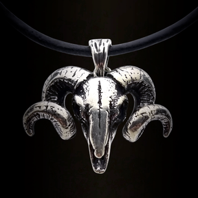 Silver pendant ram skull