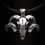 Mooie zilveren hanger van een ram skull