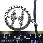 Beautiful silver pendant raven in a rune circle Beautiful silver pendant raven in a rune circle