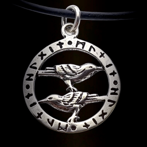 Silver pendant raven