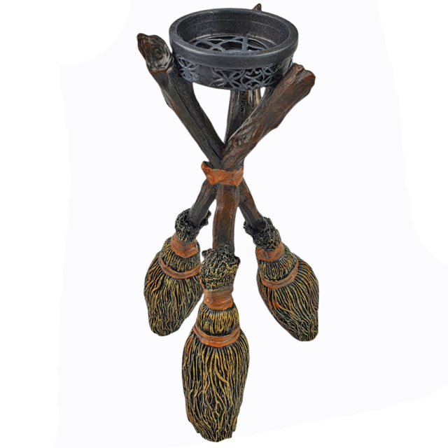 Beautiful witch's broom candlestick Beautiful witch's broom candlestick