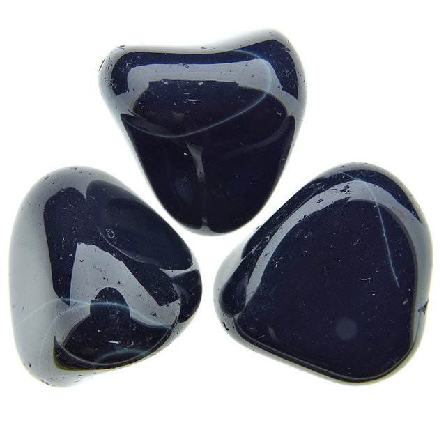 Spinnennetzobsidian, vulkanisches Glas 3 steinen