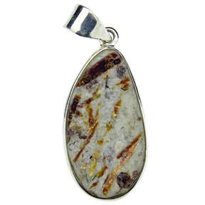 Pendant of astrophyllite in silver
