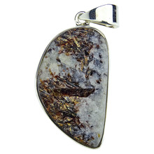Pendant of astrophyllite in silver