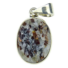Pendant of astrophyllite in silver