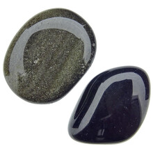 Goldsheen + rainbow obsidian