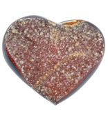 Mooi hart van agaat met kwartskristallen uit Brazilië, 395 gram