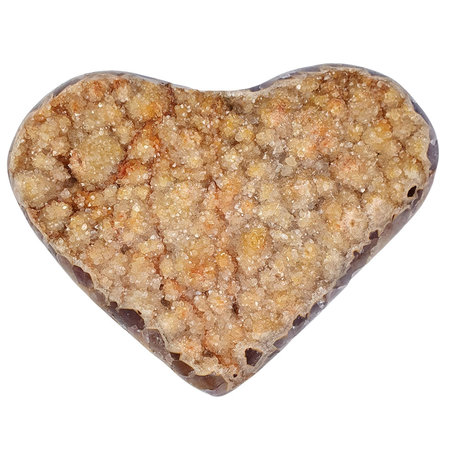 Mooi hart van agaat met kwartskristallen uit Brazilië, 1300 gram