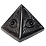 Obsidian evil eye pyramid, 5 x 5 x 5 cm