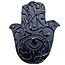 Obsidian Hamsa hand, 10 cm