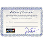 certificate for a meteorite, moldavite or tektite certificate for a meteorite, moldavite or tektite