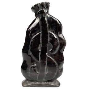 Silver Obsidian Money Bag