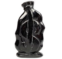 Beautiful silver obsidian money bag, 13 cm