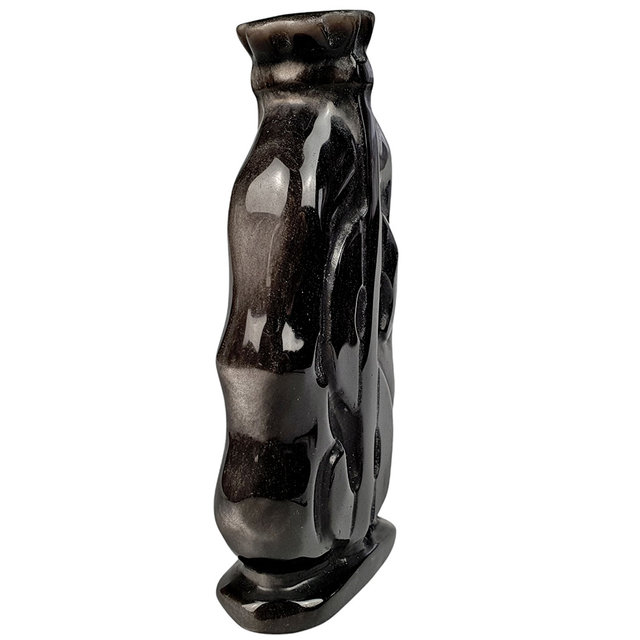 Wunderschöne Geldtasche aus Silberobsidian, 13 cm Wunderschöne Geldtasche aus Silberobsidian, 13 cm