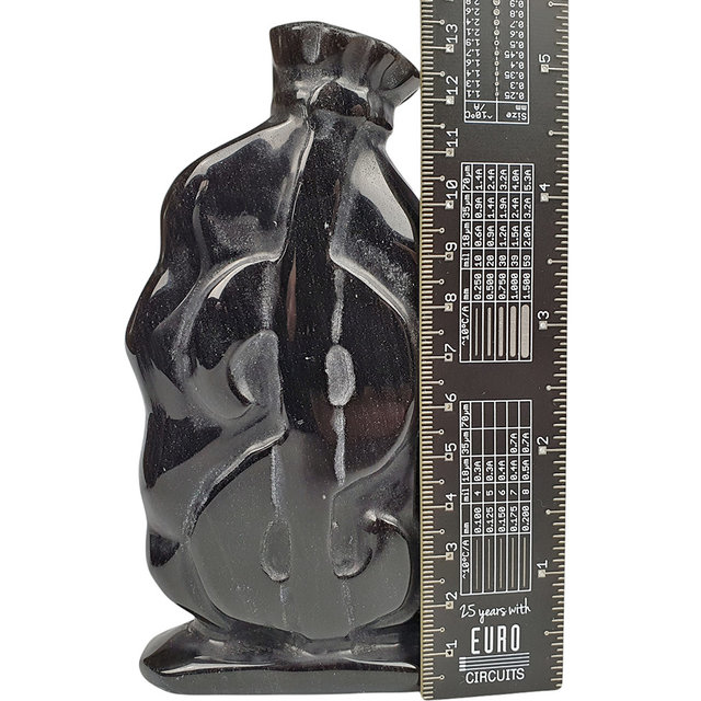 Wunderschöne Geldtasche aus Silberobsidian, 13 cm Wunderschöne Geldtasche aus Silberobsidian, 13 cm